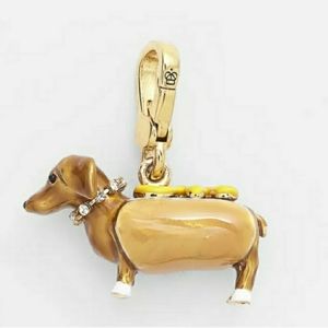 JUICY COUTURE DACHSHUND IN A HOT DOG BUN CHARM